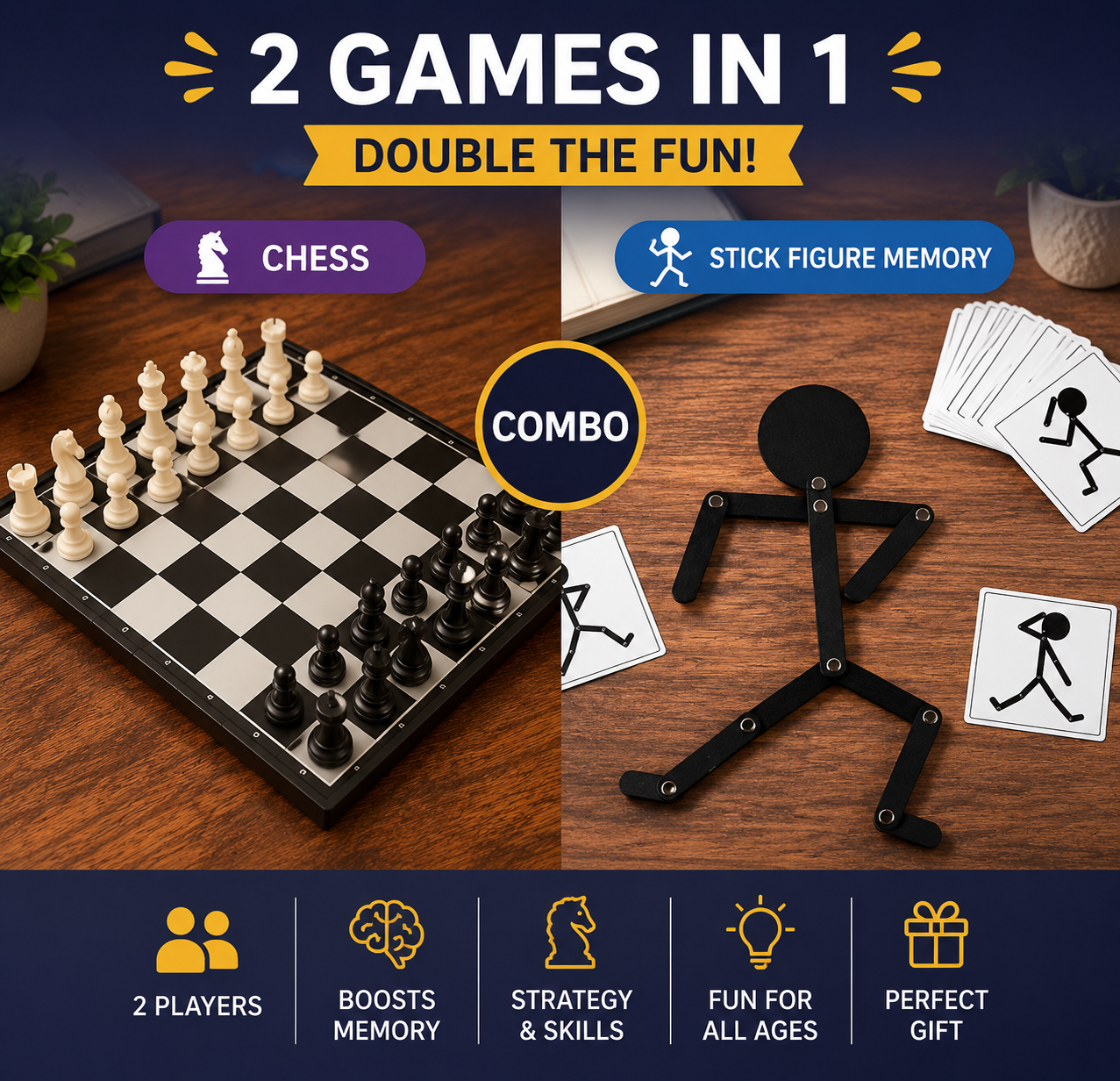 Magnetic chess set, Bendy Buddy